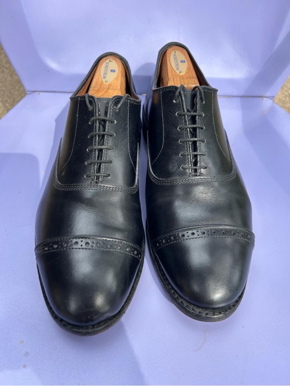 Allen Edmonds Fifth Avenue Shoes Mens 9 3E Black Leather Cap Toe Oxford Dress